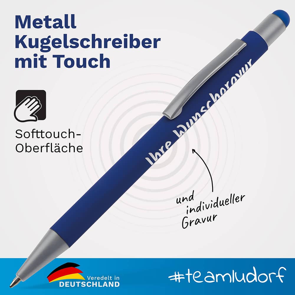 Lasergravur eines Logos auf dem GRIP Metallkugelschreiber