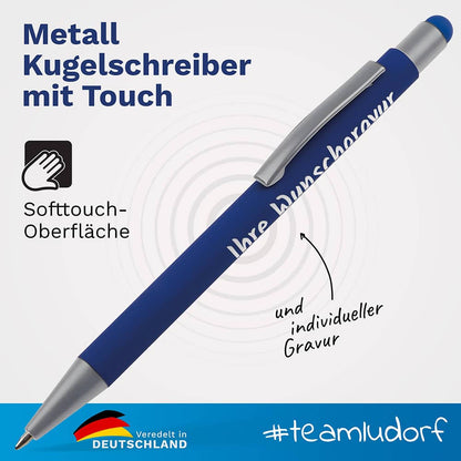 Lasergravur eines Logos auf dem GRIP Metallkugelschreiber