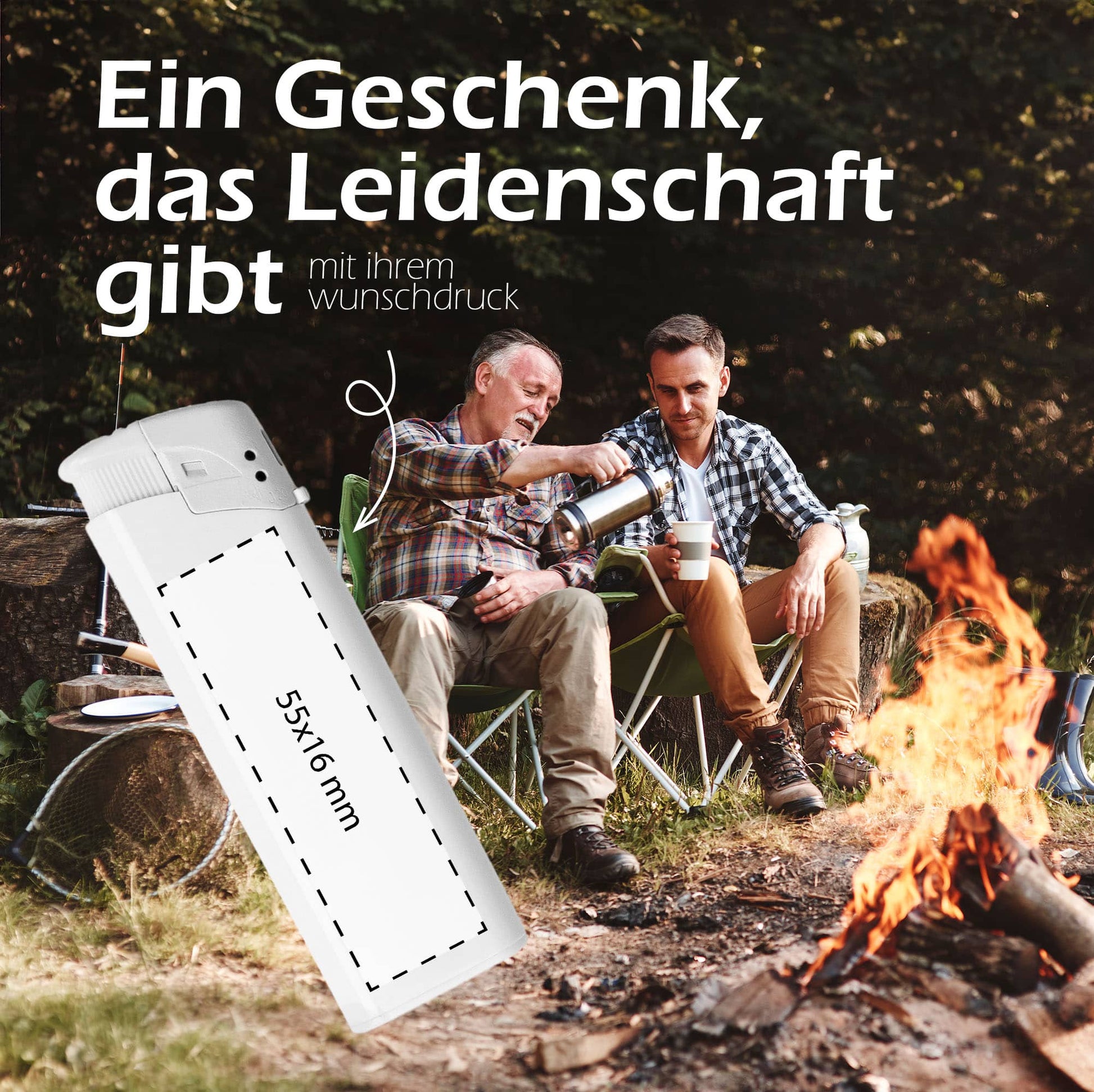 Personalisierbares Feuerzeug GO mit eigenem Aufdruck – ideal für Werbung und Events