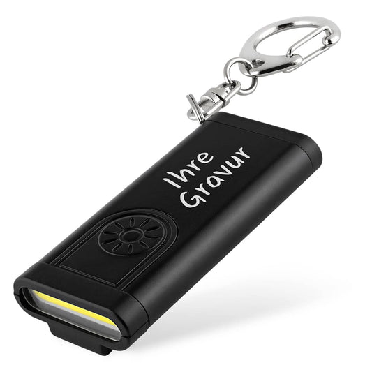 Schlüssellicht mit Gravur – personalisierte Mini-Arbeitslampe für Schlüsselbund Ludorf Textilveredelung & Werbetechnik