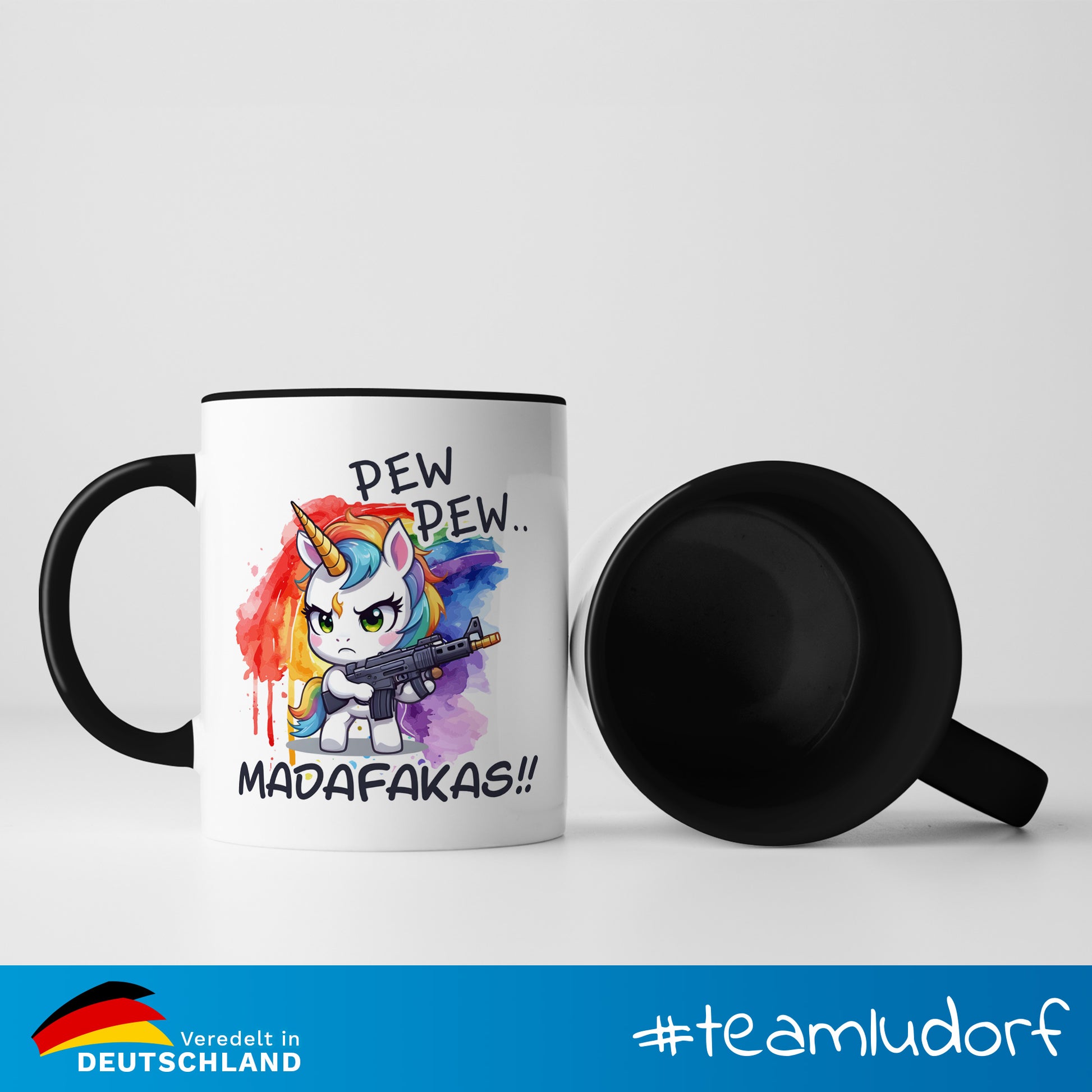 #teamludorf - Tasse - Humorvolles Nilpferd Design Alles Kacke - Altrosa Henkel und Inneres - Robuste Keramik Kaffeetasse, Spülmaschinenfest, Mikrowellengeeignet, Geschenk für Frauen Ludorf Textilveredelung & Werbetechnik