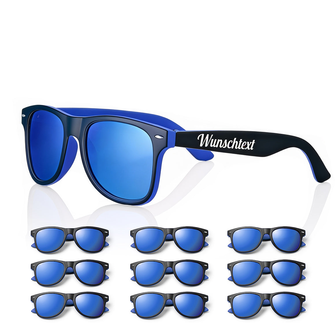 Schwarze SOLIS Sonnenbrille mit blauer Innenseite