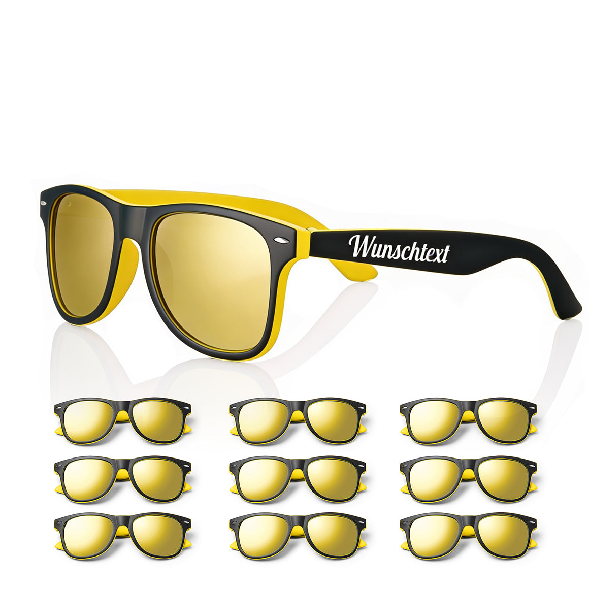 Schwarze SOLIS Sonnenbrille mit gelber Innenseite