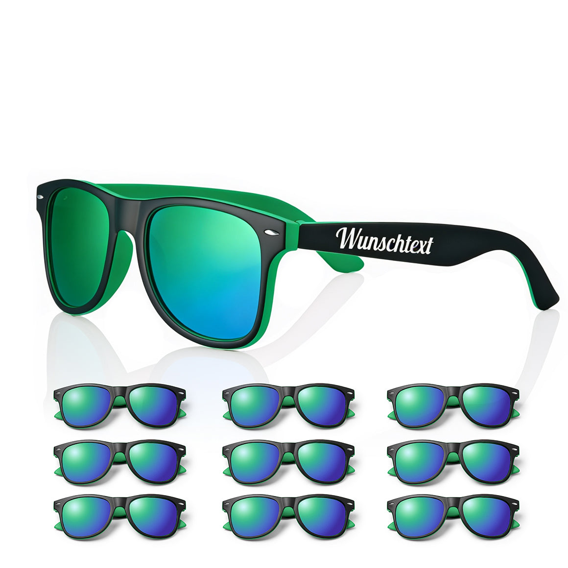 Schwarze SOLIS Sonnenbrille mit grüner Innenseite