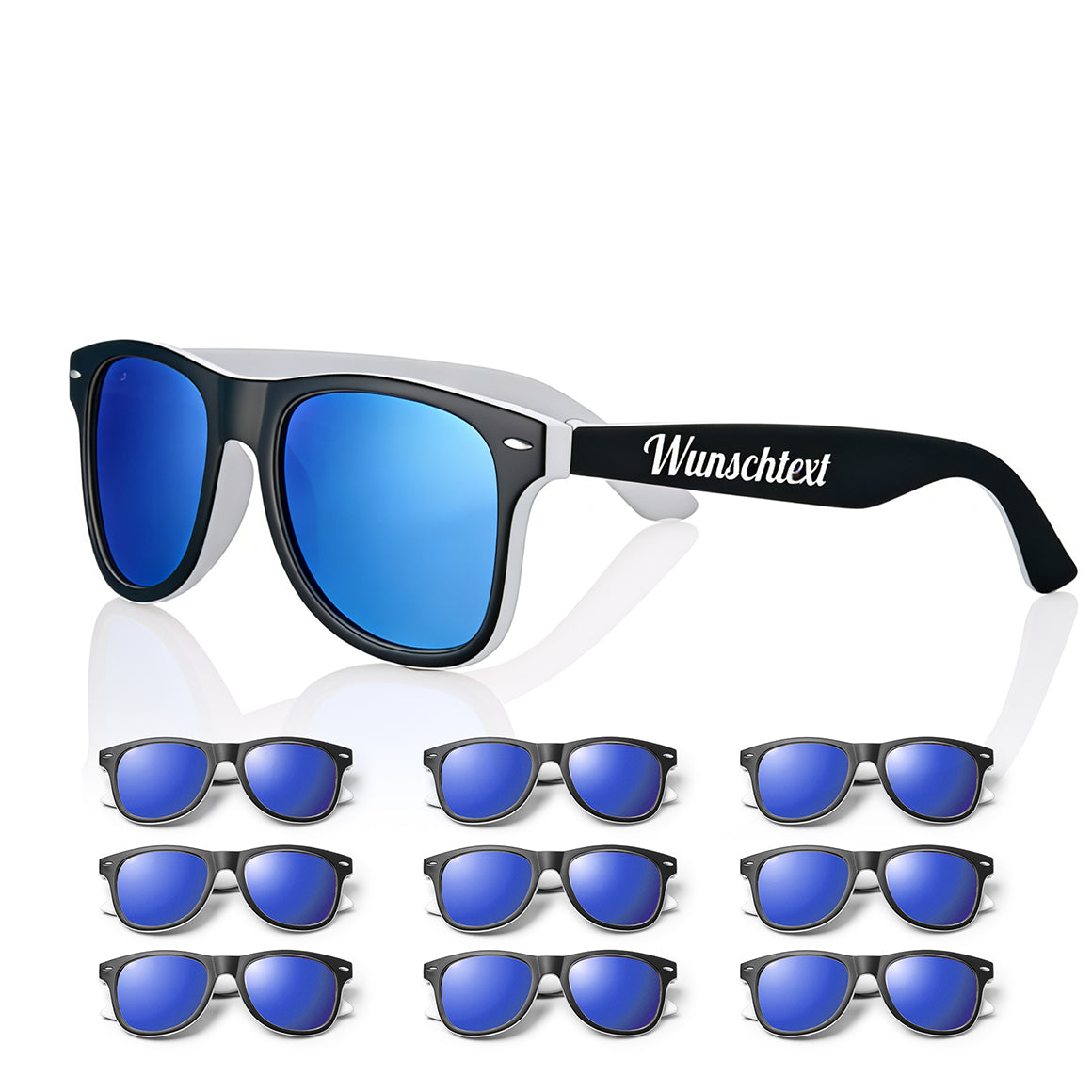 Schwarze SOLIS Sonnenbrille mit weißer Innenseite