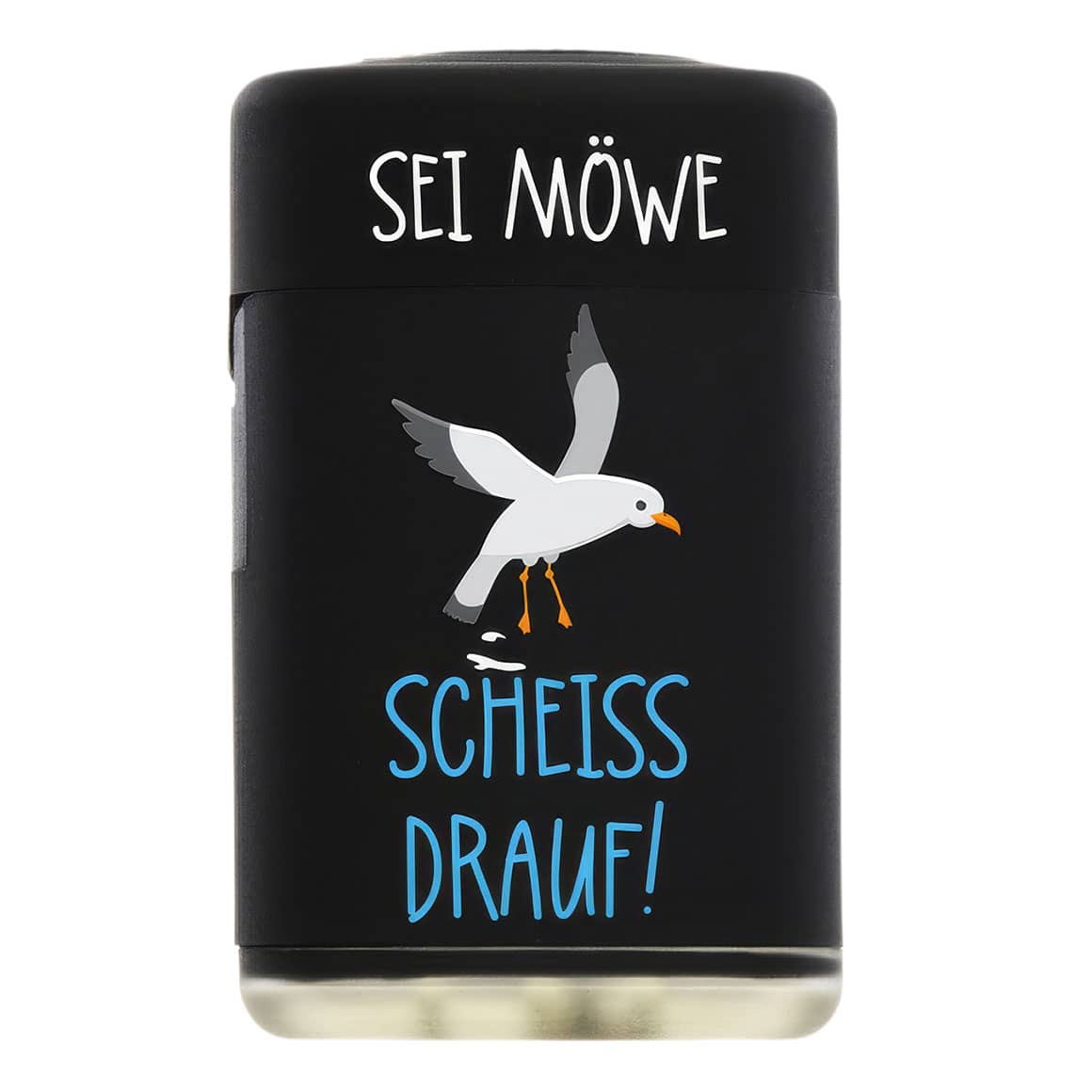 Sturmfeuerzeug „Sei Möwe“ – Windfest & Humorvoll Atomik