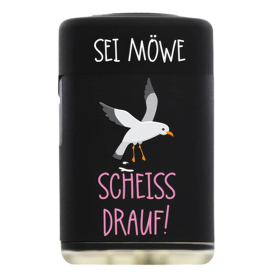 Sturmfeuerzeug „Sei Möwe“ – Windfest & Humorvoll Atomik