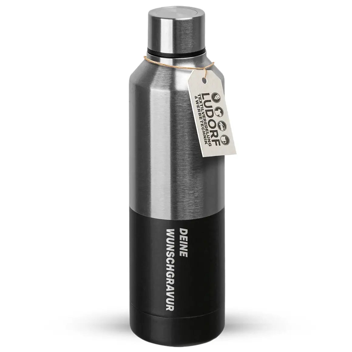 Thermosflasche SAFE 500 ml aus Edelstahl in Schwarz
