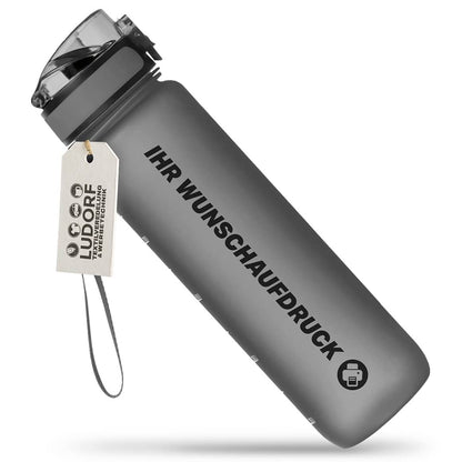 Trinkflasche CAMPOS 1000 ml Anthrazit – robuste Werbe-Trinkflasche aus Tritan