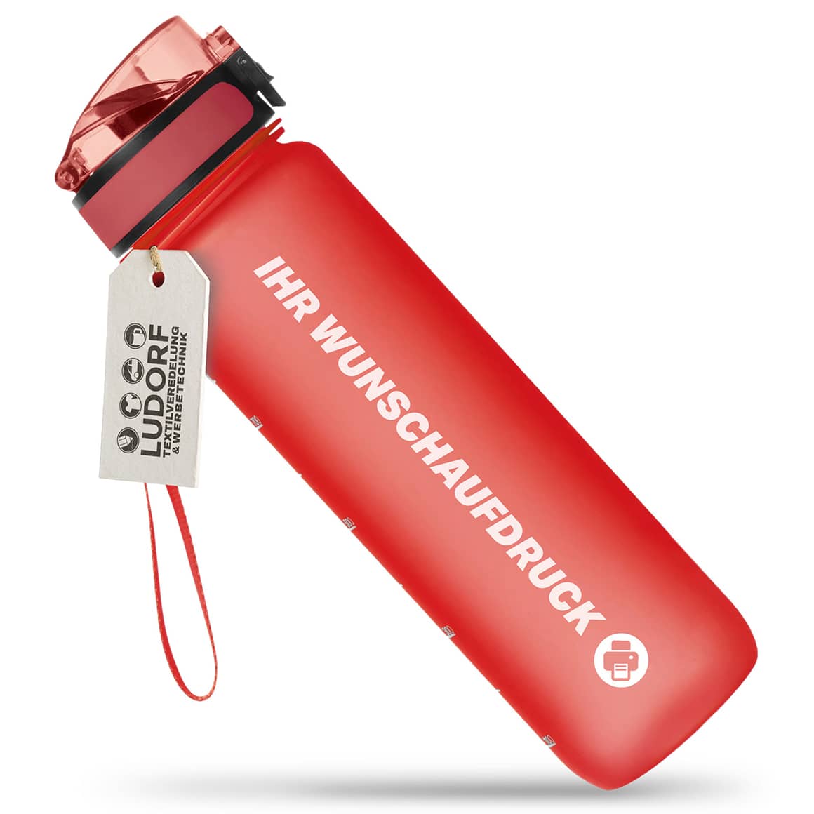 Trinkflasche CAMPOS 1000 ml Rot – personalisierte 1-Liter-Flasche für Werbung oder Sport