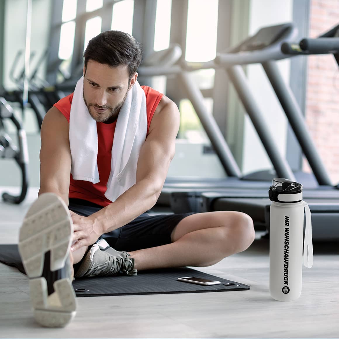 Trinkflasche CAMPOS 1000 ml – personalisierte Sportflasche mit Logo im Fitnessstudio