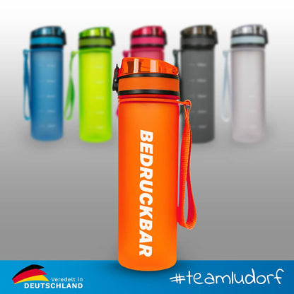 Alle Farben der MiniCAMPOS Trinkflasche – Druck und Veredelung in Deutschland