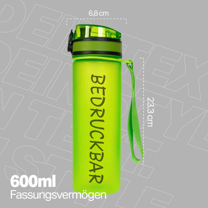 Größenangaben und Volumen der MiniCAMPOS Trinkflasche – 600 ml Tritan-Flasche