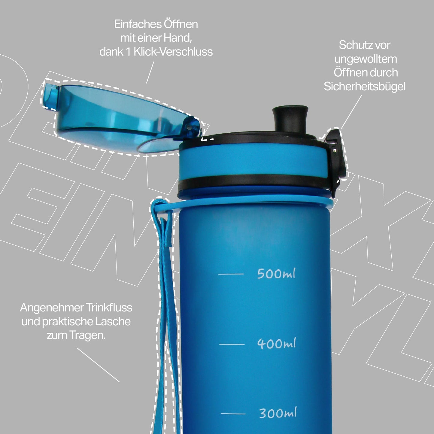 MiniCAMPOS Trinkflasche 600 ml – auslaufsicher, BPA-frei, robust und leicht