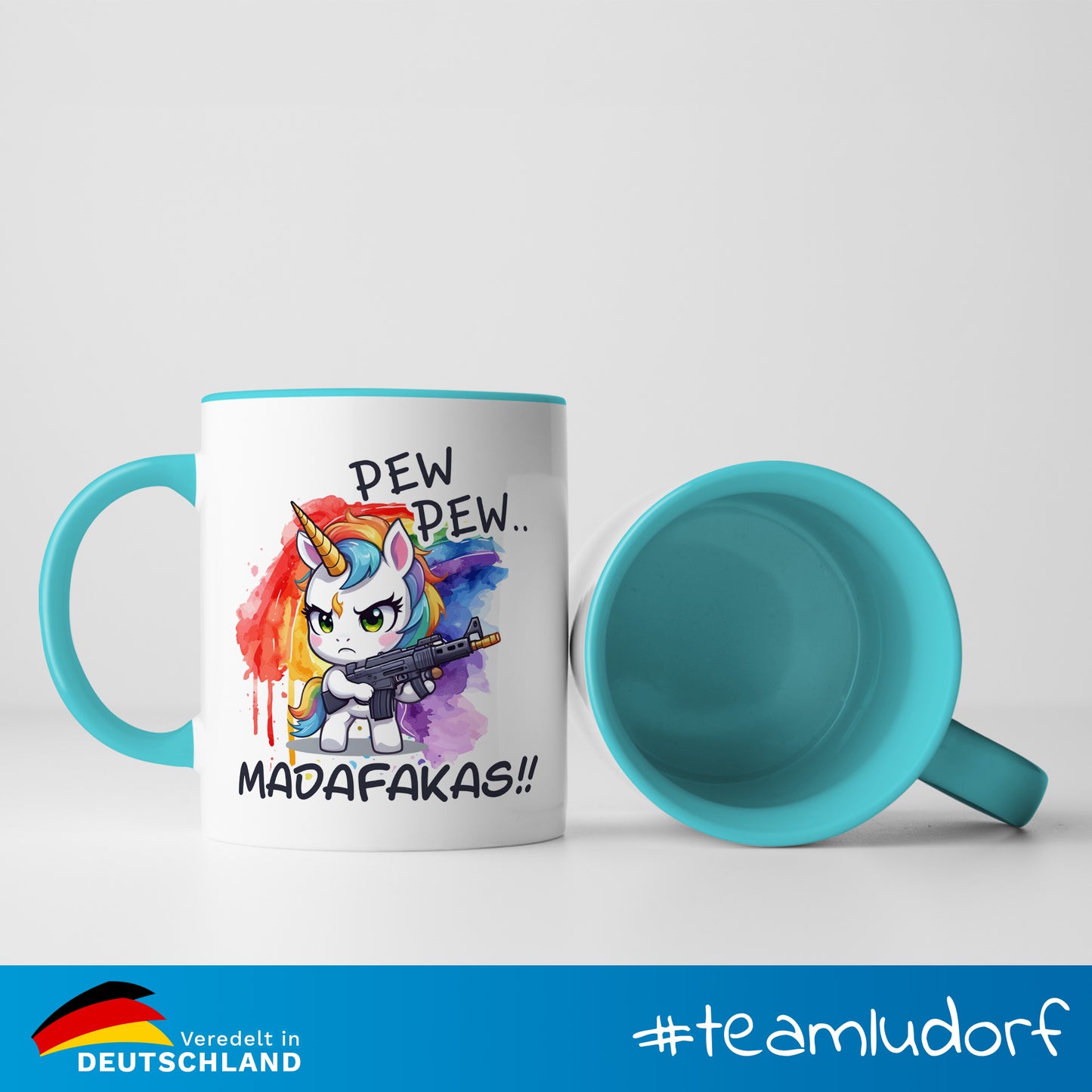 #teamludorf - Tasse - Humorvolles Nilpferd Design Alles Kacke - Altrosa Henkel und Inneres - Robuste Keramik Kaffeetasse, Spülmaschinenfest, Mikrowellengeeignet, Geschenk für Frauen Ludorf Textilveredelung & Werbetechnik