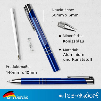 Technische Eigenschaften des Metall-Kugelschreiber GAMMA – Länge 140 mm, Ø 10 mm, Gewicht 16 g