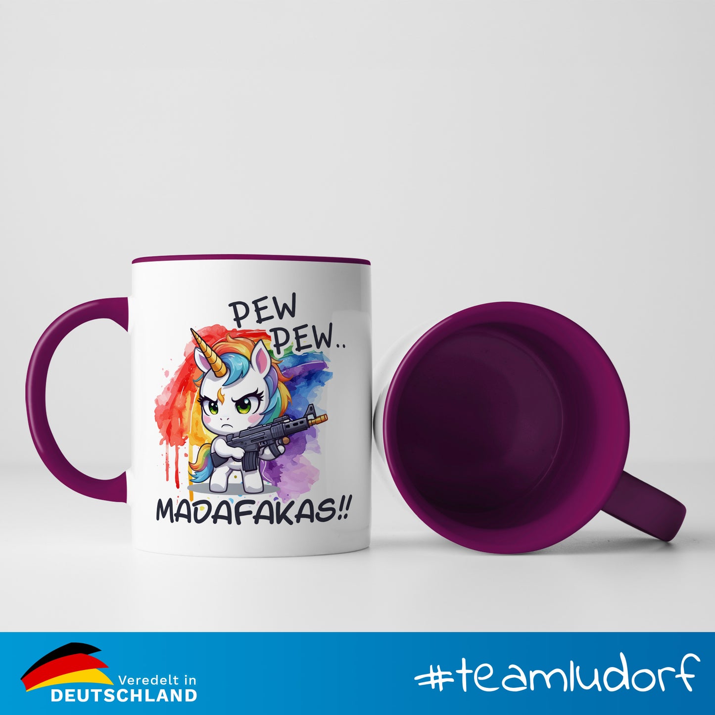 #teamludorf - Tasse - Humorvolles Nilpferd Design Alles Kacke - Altrosa Henkel und Inneres - Robuste Keramik Kaffeetasse, Spülmaschinenfest, Mikrowellengeeignet, Geschenk für Frauen Ludorf Textilveredelung & Werbetechnik