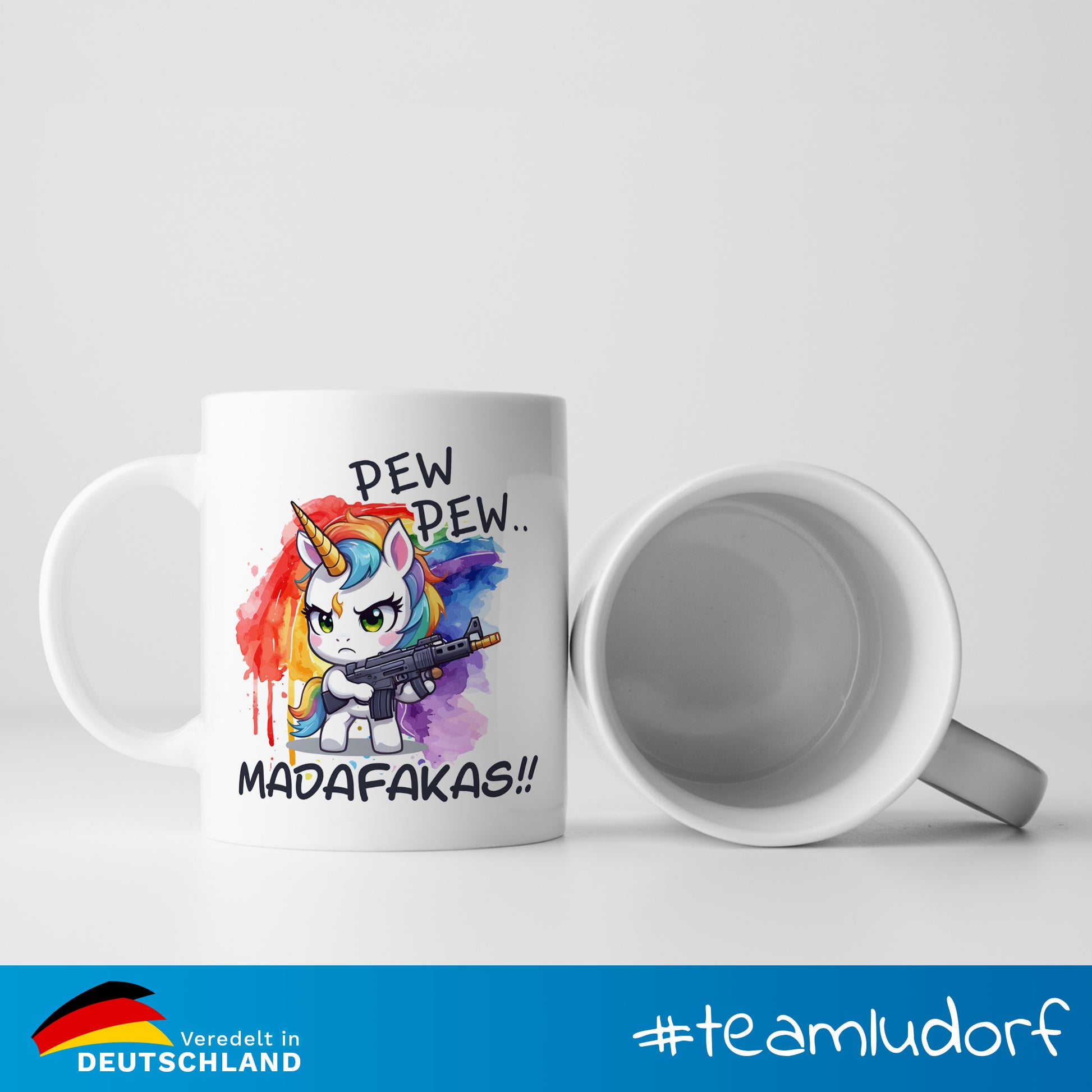 #teamludorf - Tasse - Humorvolles Nilpferd Design Alles Kacke - Altrosa Henkel und Inneres - Robuste Keramik Kaffeetasse, Spülmaschinenfest, Mikrowellengeeignet, Geschenk für Frauen Ludorf Textilveredelung & Werbetechnik