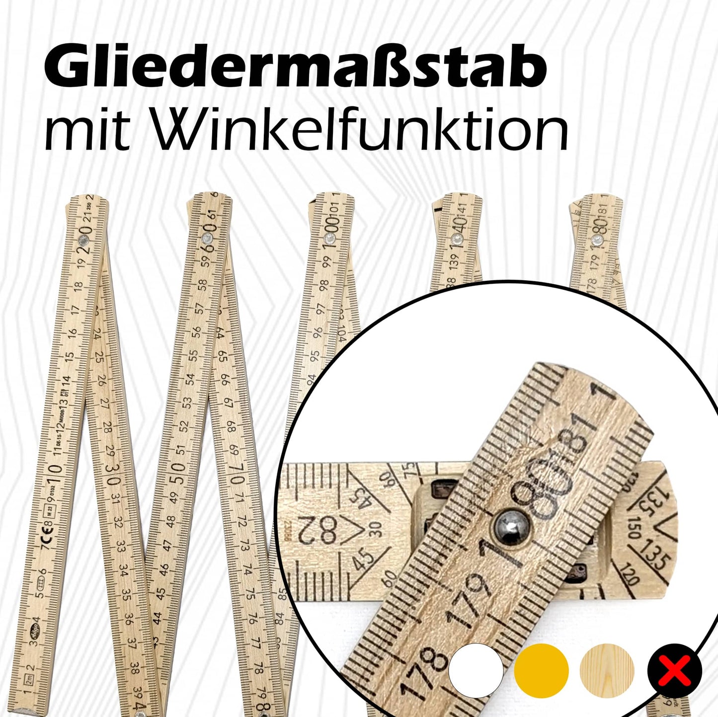 Zollstock 2m inkl. Bedruckung Adga®