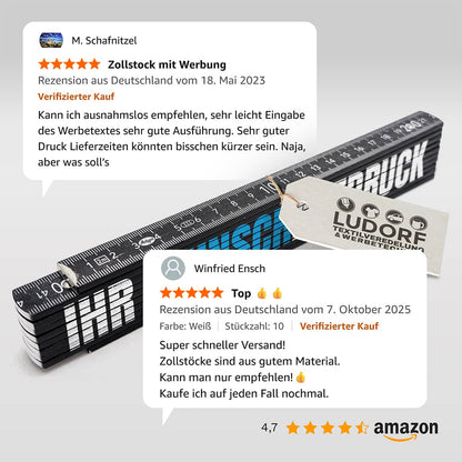 Beliebter Zollstock mit 4,7 Sterne Bewertung und zufriedenen Kundenrezensionen